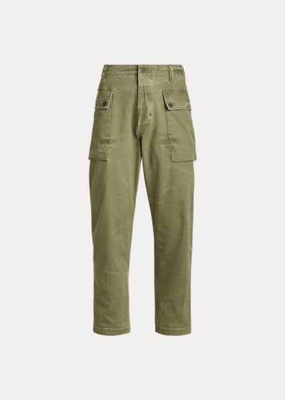 Pantalones Polo Ralph Lauren Hombre Verde Oliva - Relaxed Fit Surplus - ZURNI6497